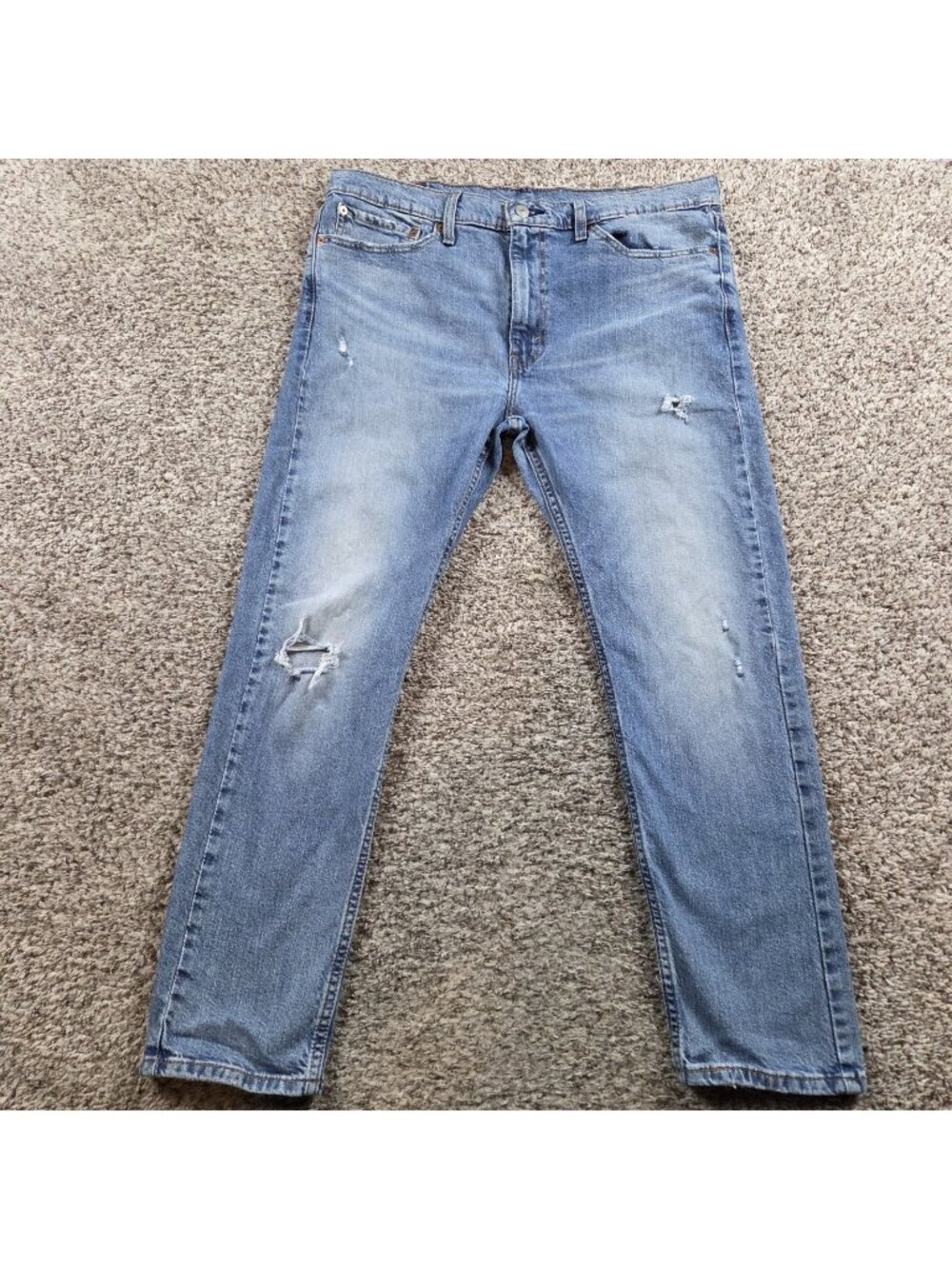 Levis 510 Jeans Mens 36x28 Tag 36x30 Blue skinny Distressed Casual Denim Adult